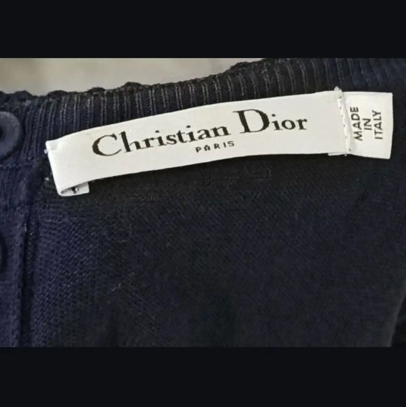 Dior Dior Spring Autumn Navy Cotton Short Sleeve Top 0089 Size XS / US 0-2 / IT 36-38 - 6 Thumbnail