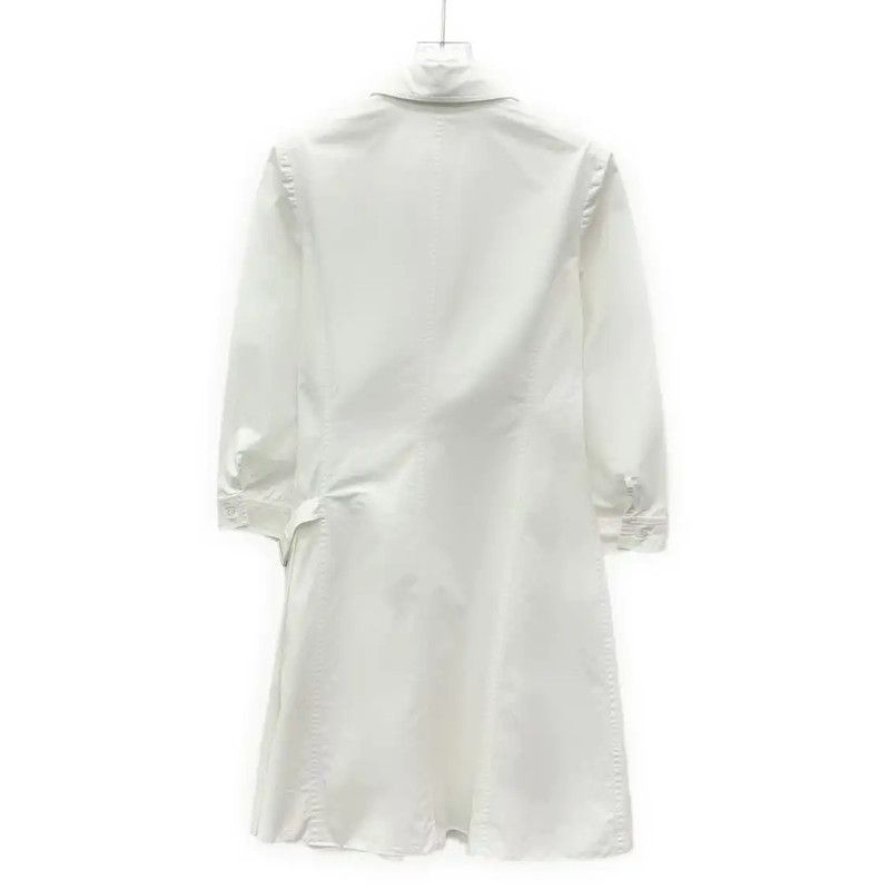 Dior Dior White Cotton Women's Dress 0089 Size XXS / US 00 / IT 34 - 2 Thumbnail