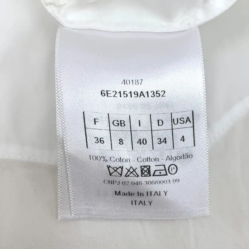 Dior Dior White Cotton XS Women's Dress 0089 Size XS / US 0-2 / IT 36-38 - 6 Thumbnail