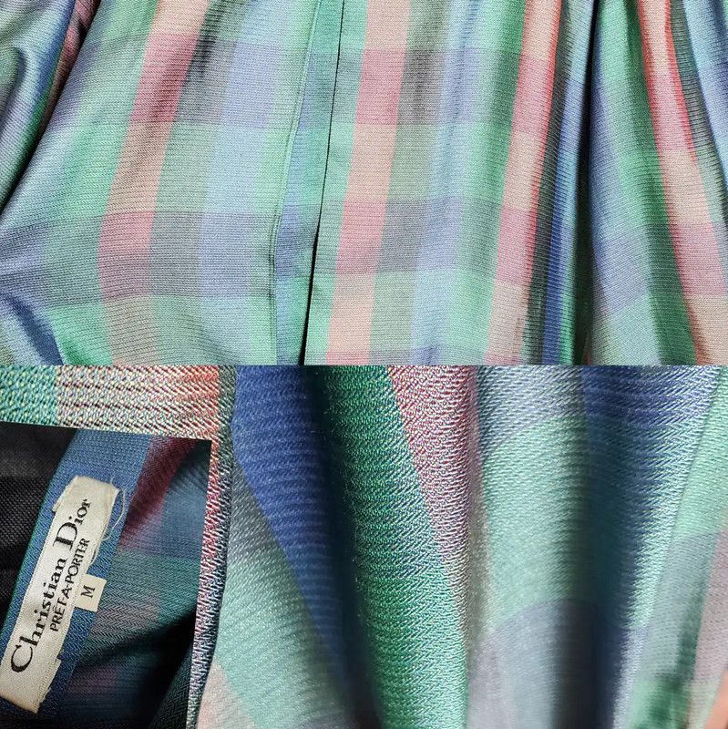 Dior Dior Green Silk Checkered Long Sleeve Shirt 0089 Size M / US 6-8 / IT 42-44 - 10 Thumbnail