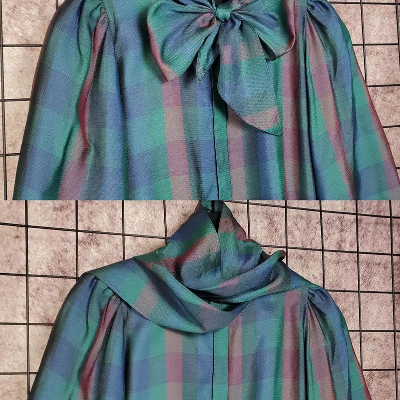 Dior Dior Green Silk Checkered Long Sleeve Shirt 0089 Size M / US 6-8 / IT 42-44 - 3 Thumbnail