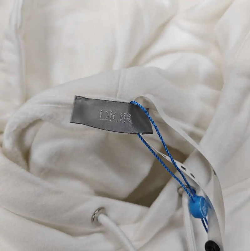 Dior Dior Women's White Cotton Hoodie with Floral Design 0089 Size S / US 4 / IT 40 - 3 Thumbnail
