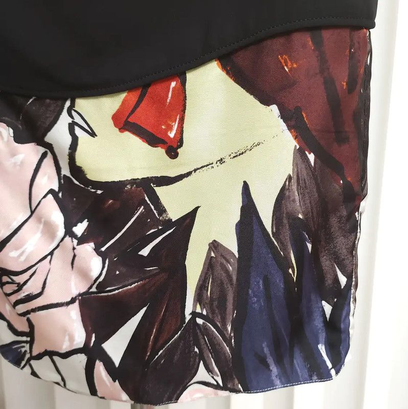 Dior Dior Black Silk Print Short Sleeve Top 0089 Size XS / US 0-2 / IT 36-38 - 3 Thumbnail