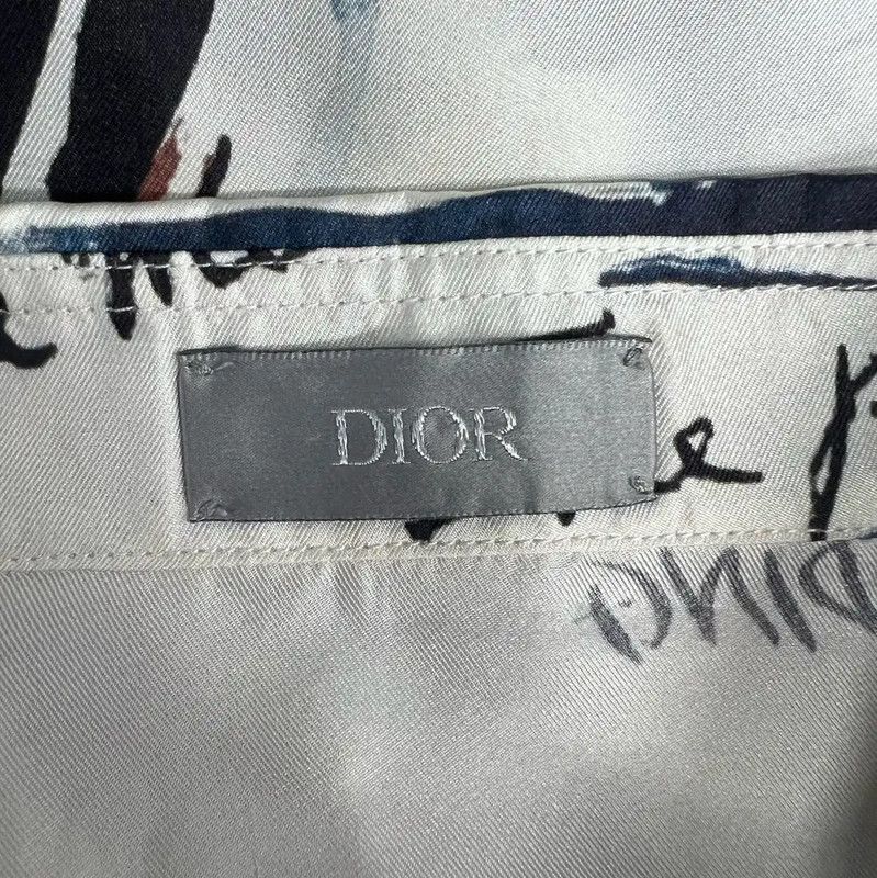 Dior Dior Artistic Print White Cotton Shirt 0089 Size ONE SIZE - 3 Thumbnail