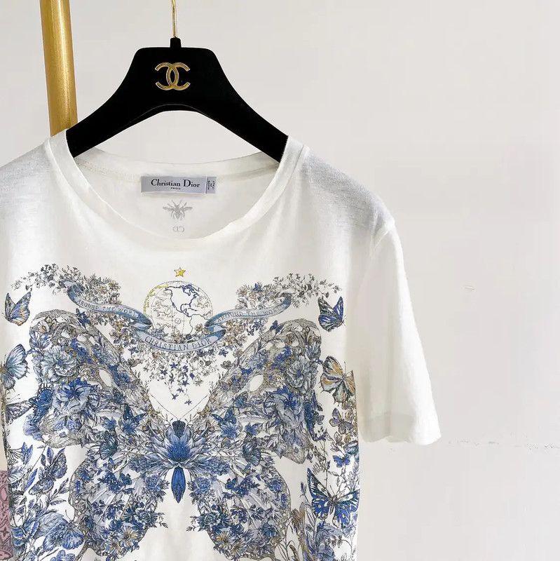 Dior Dior Floral Print Summer T-Shirt for Women 0089 Size XS / US 0-2 / IT 36-38 - 4 Thumbnail