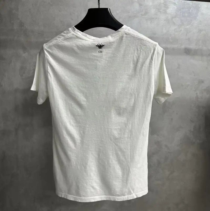 Dior Dior White Cotton Ladies T-Shirt with Graphic Design 0089 Size S / US 4 / IT 40 - 2 Thumbnail