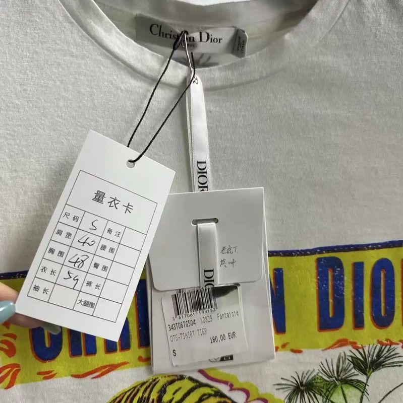 Dior Dior White Cotton Ladies T-Shirt with Graphic Design 0089 Size S / US 4 / IT 40 - 3 Thumbnail