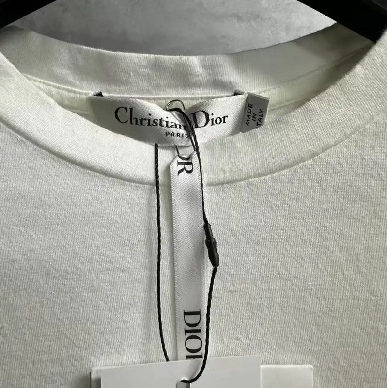 Dior Dior White Cotton Graphic T-Shirt for Women 0089 Size XS / US 0-2 / IT 36-38 - 4 Thumbnail