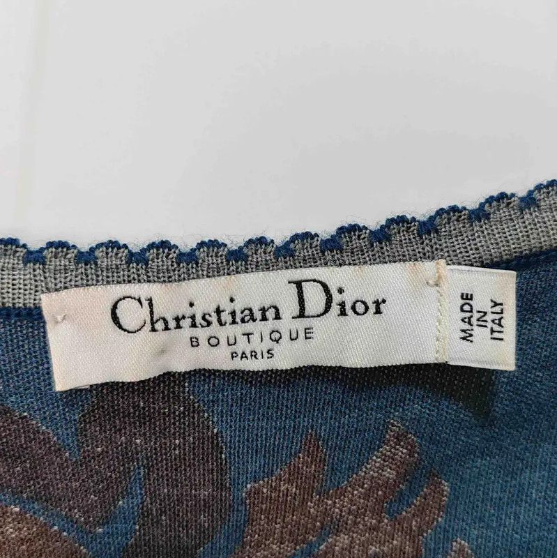 Dior Dior Women's Blue Wool Cardigan 0089 Size S / US 4 / IT 40 - 3 Thumbnail
