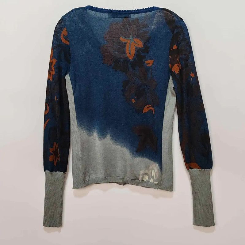 Dior Dior Women's Blue Wool Cardigan 0089 Size S / US 4 / IT 40 - 2 Thumbnail