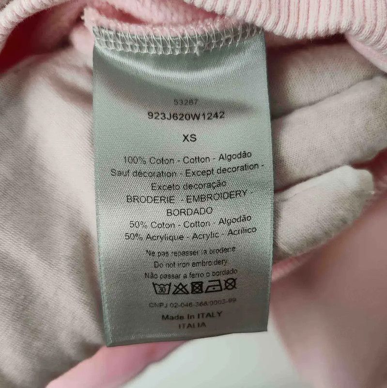 Dior Dior Pink Cotton Women's Sweatshirt 0089 Size XS / US 0-2 / IT 36-38 - 5 Thumbnail