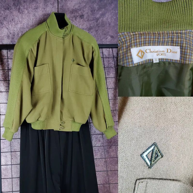 Dior Dior Green Wool Embroidered Logo Jacket 0089 Size S / US 4 / IT 40 - 2 Thumbnail