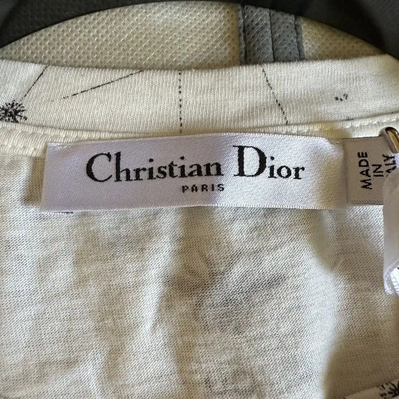Dior Dior Summer White Cotton Graphic T-Shirt 0089 Size XS / US 0-2 / IT 36-38 - 3 Thumbnail