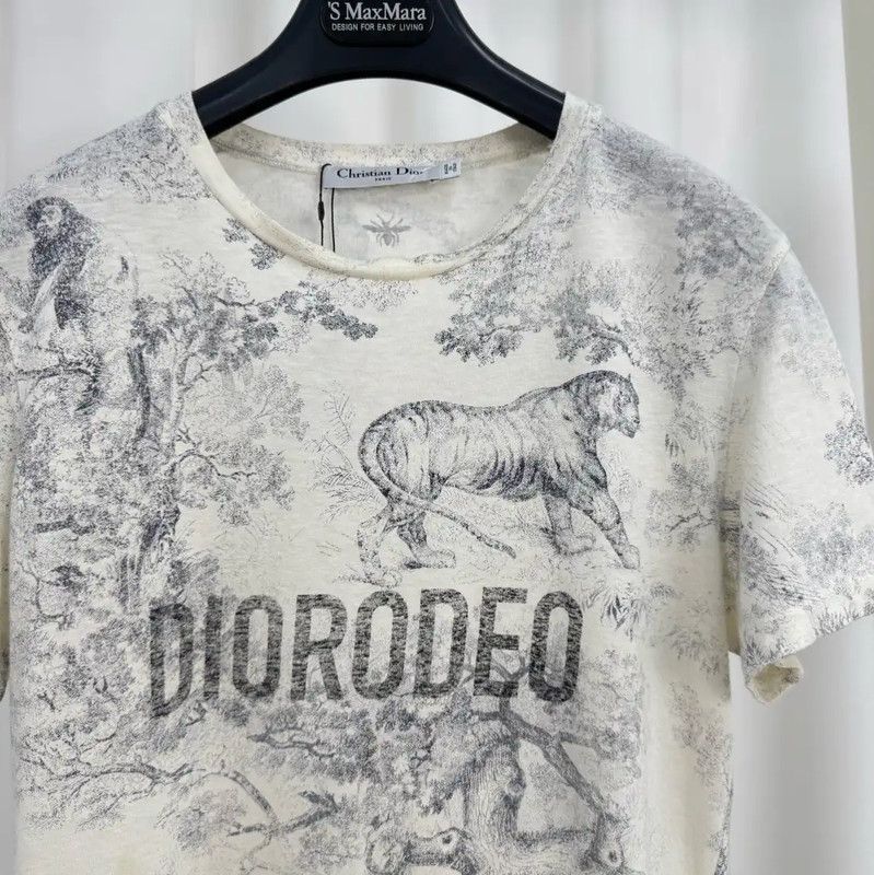 Dior Dior Summer White Cotton Graphic Tee 0089 Size XS / US 0-2 / IT 36-38 - 3 Thumbnail
