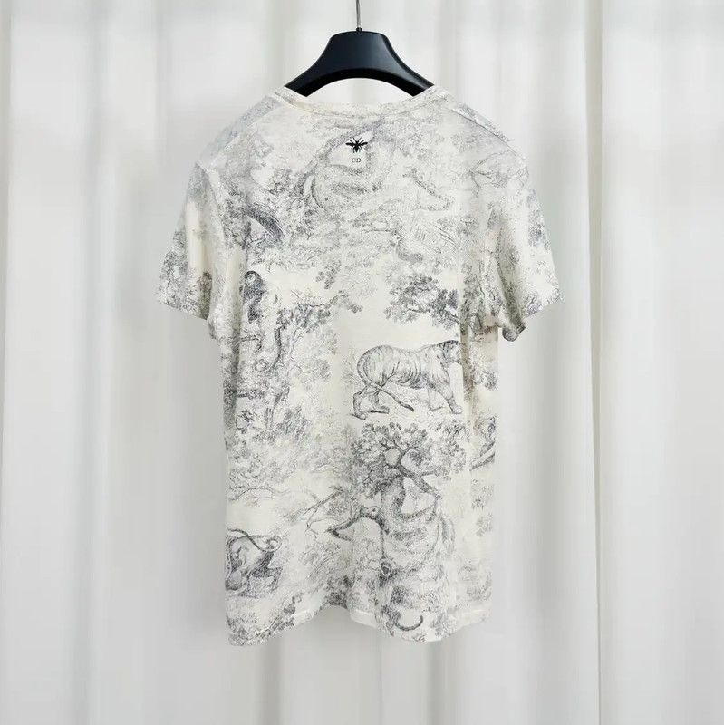 Dior Dior Summer White Cotton Graphic Tee 0089 Size XS / US 0-2 / IT 36-38 - 2 Thumbnail