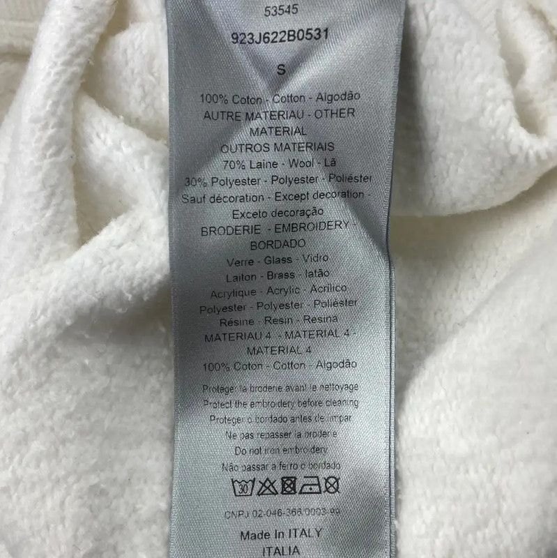 Dior Dior White Cotton Women's Sweatshirt 0089 Size S / US 4 / IT 40 - 5 Thumbnail