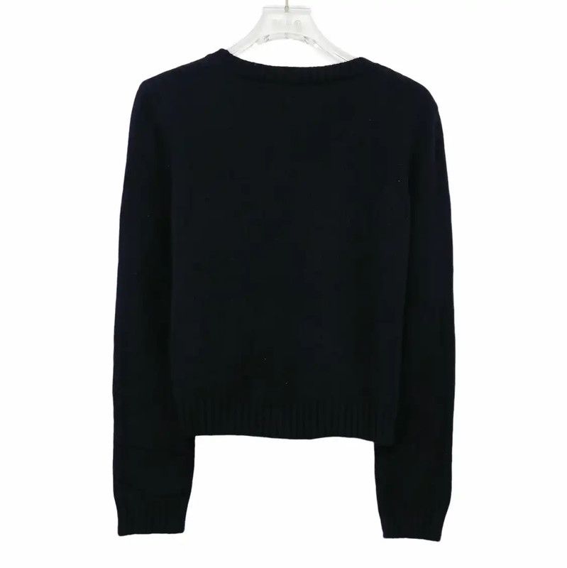 Dior Dior Black Wool Long Sleeve Sweater 0089 Size S / US 4 / IT 40 - 2 Thumbnail