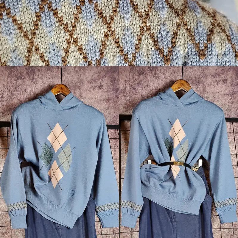 Dior Dior Blue Wool Blend Logo Pullover Sweater 0089 Size L / US 10 / IT 46 - 2 Thumbnail