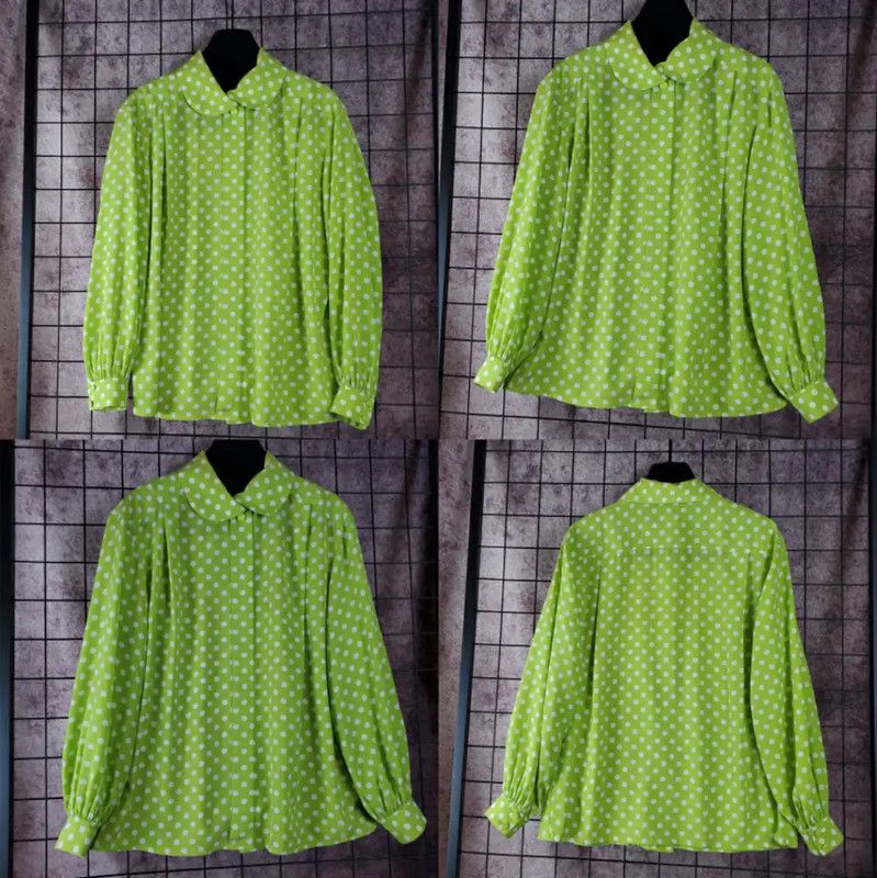 Dior Dior Green Polka Dot Long Sleeve Shirt 0089 Size M / US 6-8 / IT 42-44 - 3 Thumbnail
