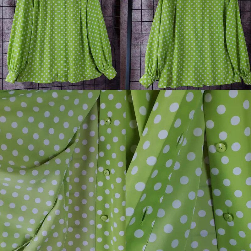 Dior Dior Green Polka Dot Long Sleeve Shirt 0089 Size M / US 6-8 / IT 42-44 - 4 Thumbnail