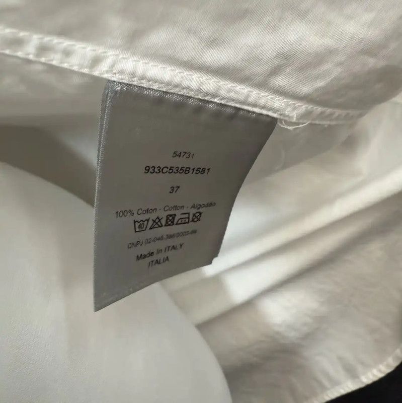 Dior Dior White Cotton Long Sleeve Shirt for Women 0089 Size M / US 6-8 / IT 42-44 - 4 Thumbnail