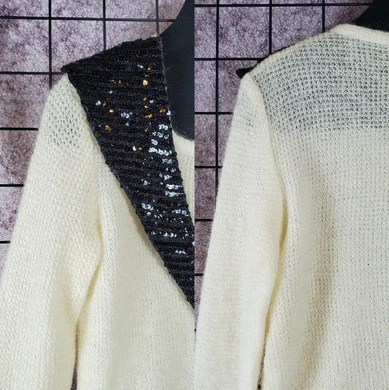 Dior Dior Wool Blend Long Sleeve Top in Beige 0089 Size M / US 6-8 / IT 42-44 - 7 Thumbnail