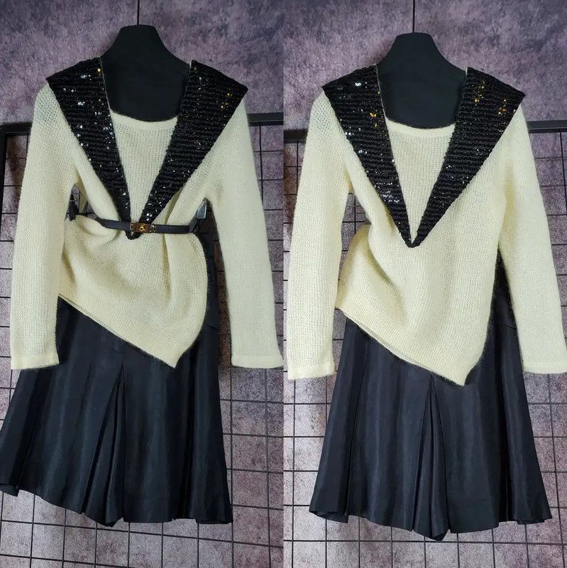 Dior Dior Wool Blend Long Sleeve Top in Beige 0089 Size M / US 6-8 / IT 42-44 - 2 Thumbnail
