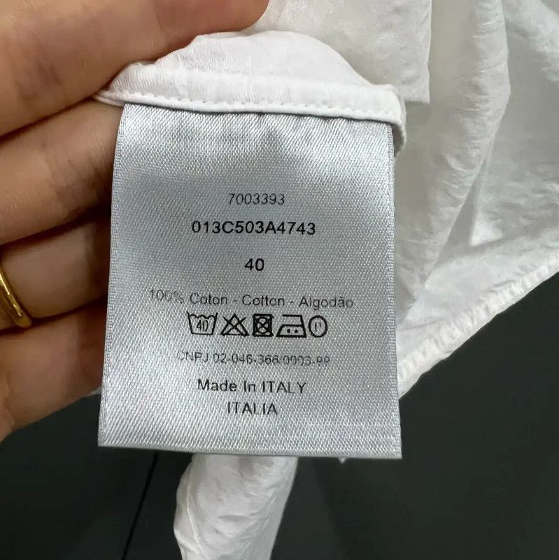 Dior Dior Summer White Cotton Short Sleeve Shirt 0089 Size ONE SIZE - 3 Thumbnail