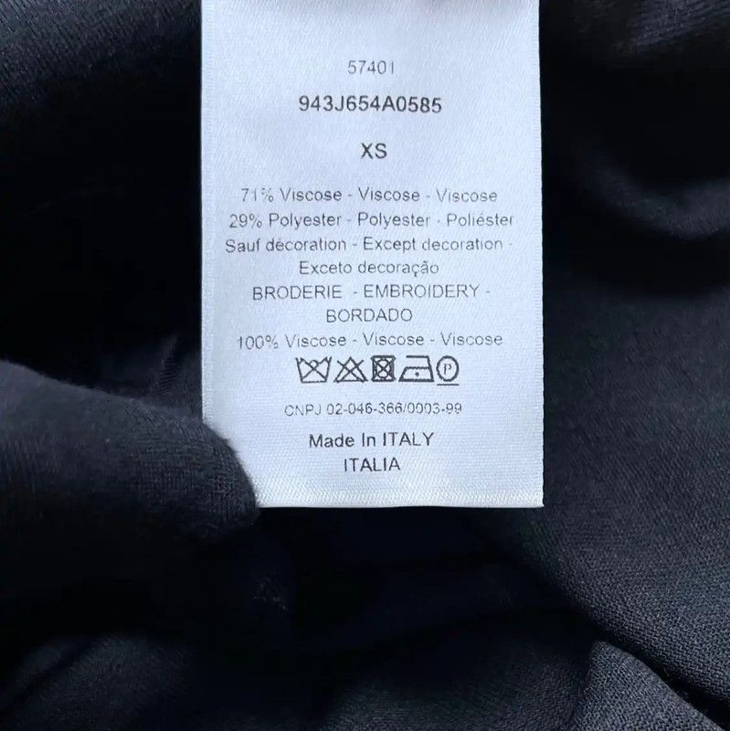 Dior Dior Black Embroidered Logo T-Shirt for Women 0089 Size XS / US 0-2 / IT 36-38 - 2 Thumbnail