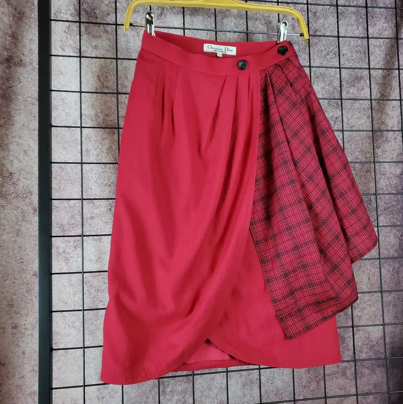 Dior Dior Irregular Red Wool Mini Skirt 0089 Size 23" - 5 Thumbnail