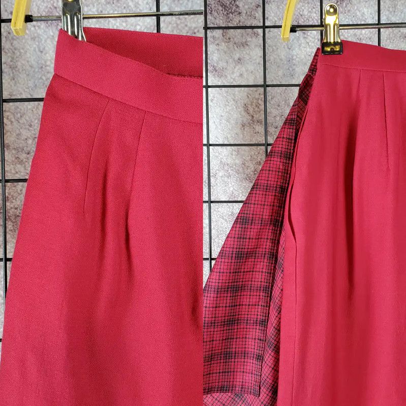 Dior Dior Irregular Red Wool Mini Skirt 0089 Size 23" - 7 Thumbnail