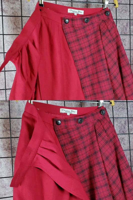 Dior Dior Irregular Red Wool Mini Skirt 0089 Size 23" - 6 Thumbnail