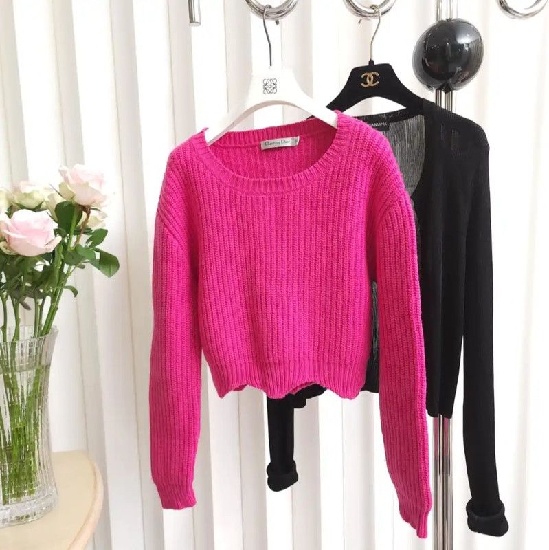 Dior Dior Pink Wool Long Sleeve Pullover Sweater 0089 Size S / US 4 / IT 40 - 3 Thumbnail
