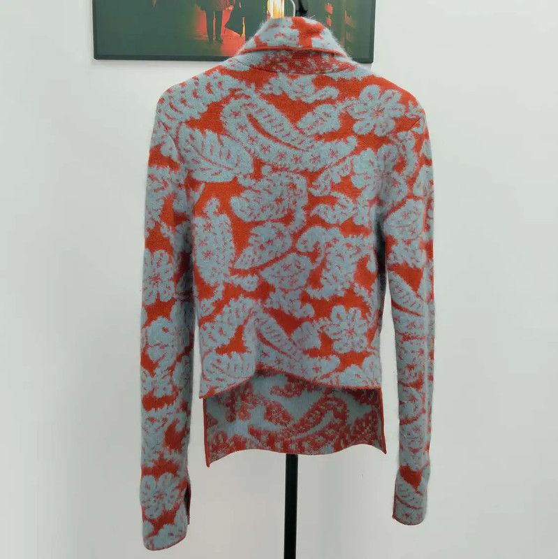 Dior Dior Women's Orange Wool Long Sleeve Sweater 0089 Size L / US 10 / IT 46 - 2 Thumbnail
