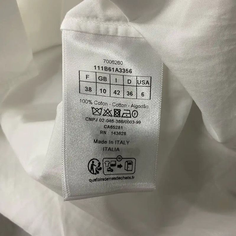 Dior Dior White Cotton Short Sleeve Shirt 0089 Size ONE SIZE - 8 Thumbnail