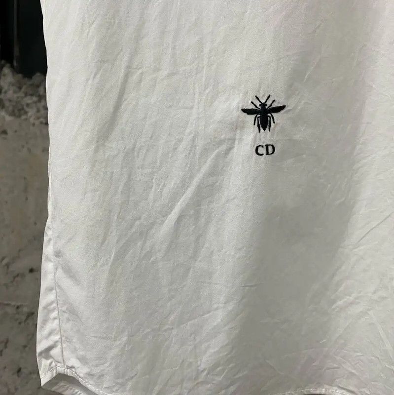 Dior Dior White Cotton Short Sleeve Shirt 0089 Size ONE SIZE - 5 Thumbnail