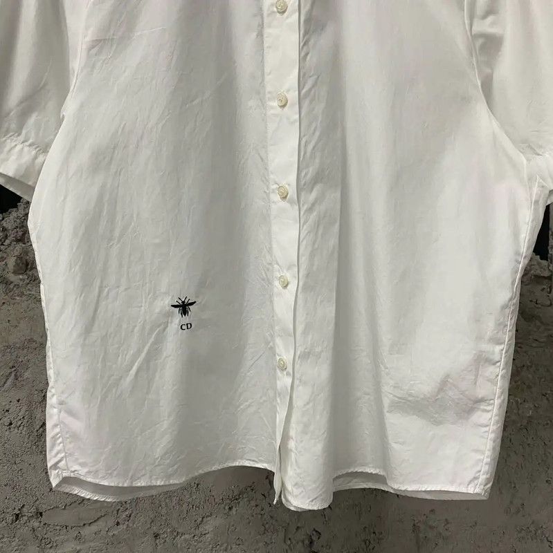 Dior Dior White Cotton Short Sleeve Shirt 0089 Size ONE SIZE - 4 Thumbnail