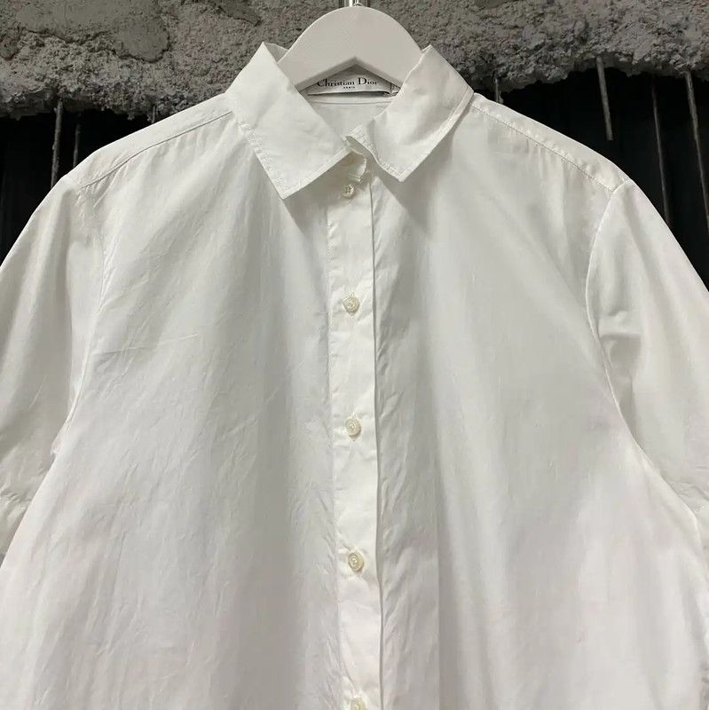 Dior Dior White Cotton Short Sleeve Shirt 0089 Size ONE SIZE - 3 Thumbnail