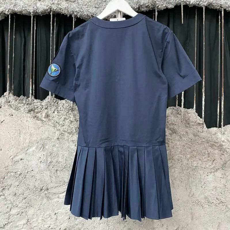 Dior Dior Summer Blue Pleated Dress 0089 Size ONE SIZE - 2 Thumbnail