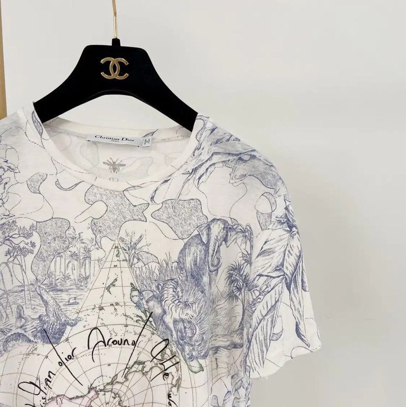 Dior Dior Short Sleeve Cotton Printed T-Shirt 0089 Size S / US 4 / IT 40 - 3 Thumbnail