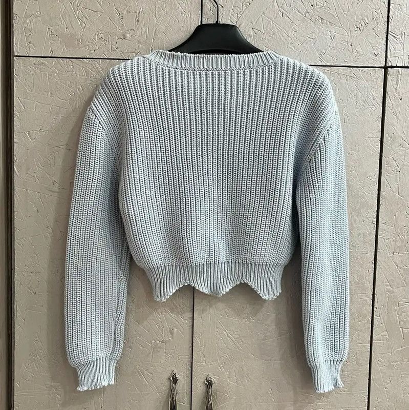 Dior Dior Light Blue Wool Pullover Sweater 0089 Size S / US 4 / IT 40 - 2 Thumbnail