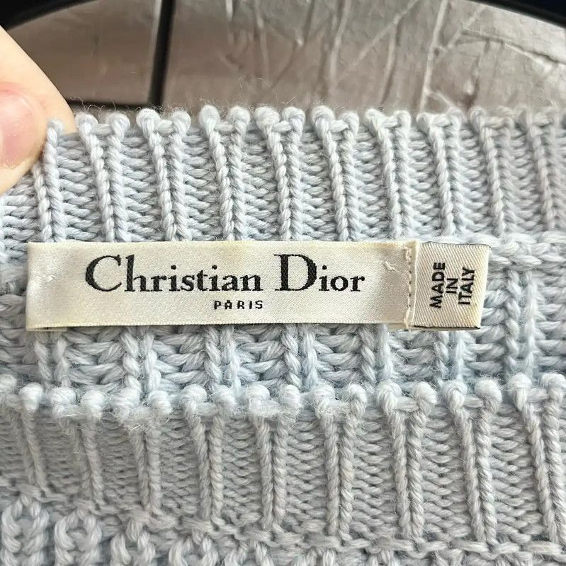 Dior Dior Light Blue Wool Pullover Sweater 0089 Size S / US 4 / IT 40 - 6 Thumbnail