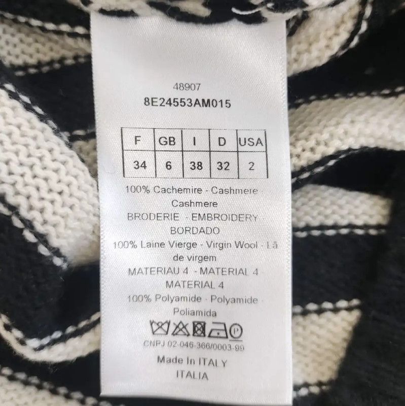 Dior Dior Color Block Cashmere Tee 0089 Size XS / US 0-2 / IT 36-38 - 4 Thumbnail
