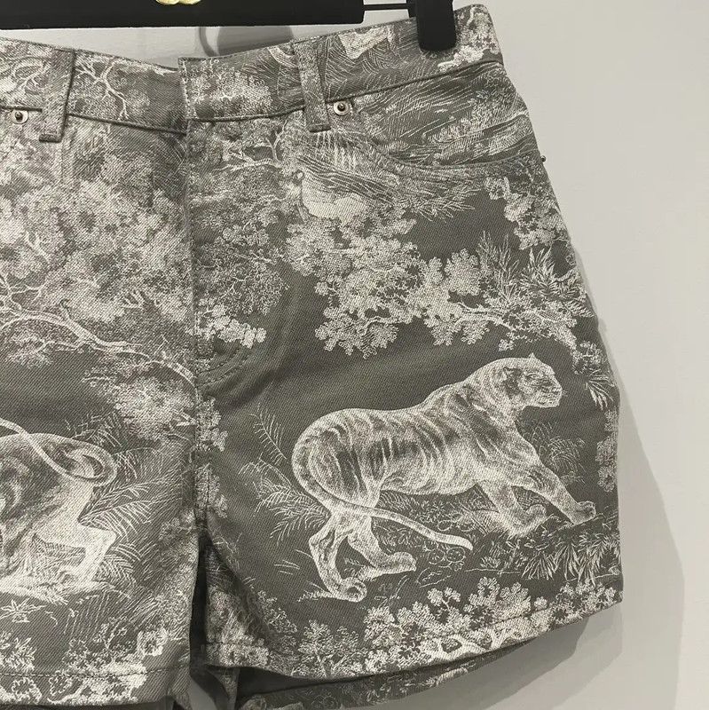 Dior Dior Gray Cotton Pattern Women's Shorts 0089 Size 26" / US 2 / IT 38 - 8 Thumbnail