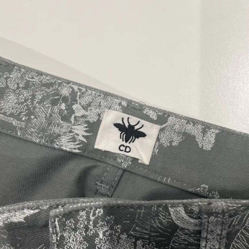 Dior Dior Gray Cotton Pattern Women's Shorts 0089 Size 26" / US 2 / IT 38 - 4 Thumbnail