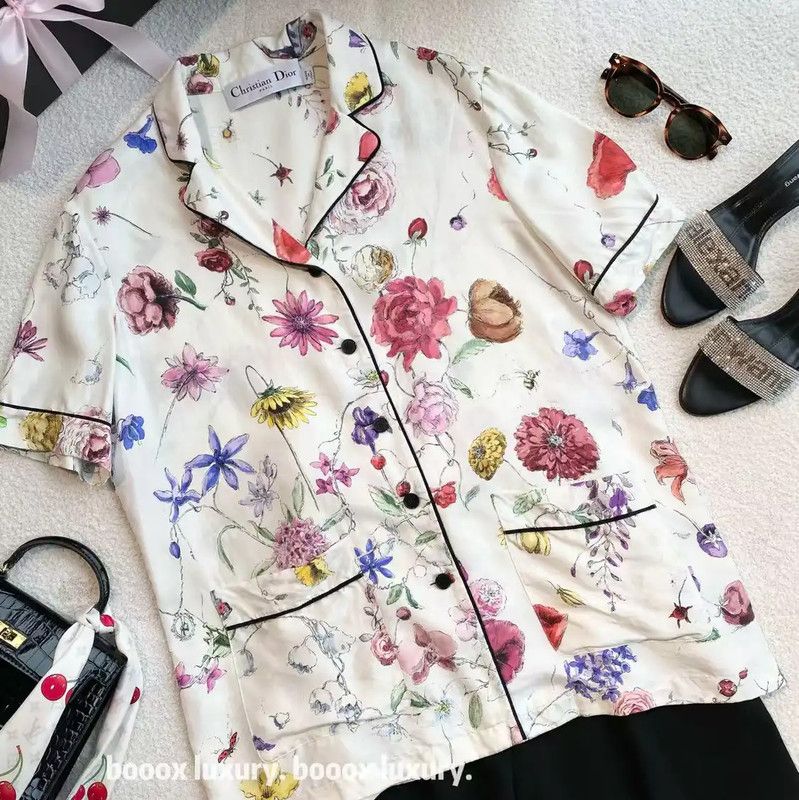 Dior Dior Multicolor Silk Women's Shirt 0089 Size ONE SIZE - 4 Thumbnail