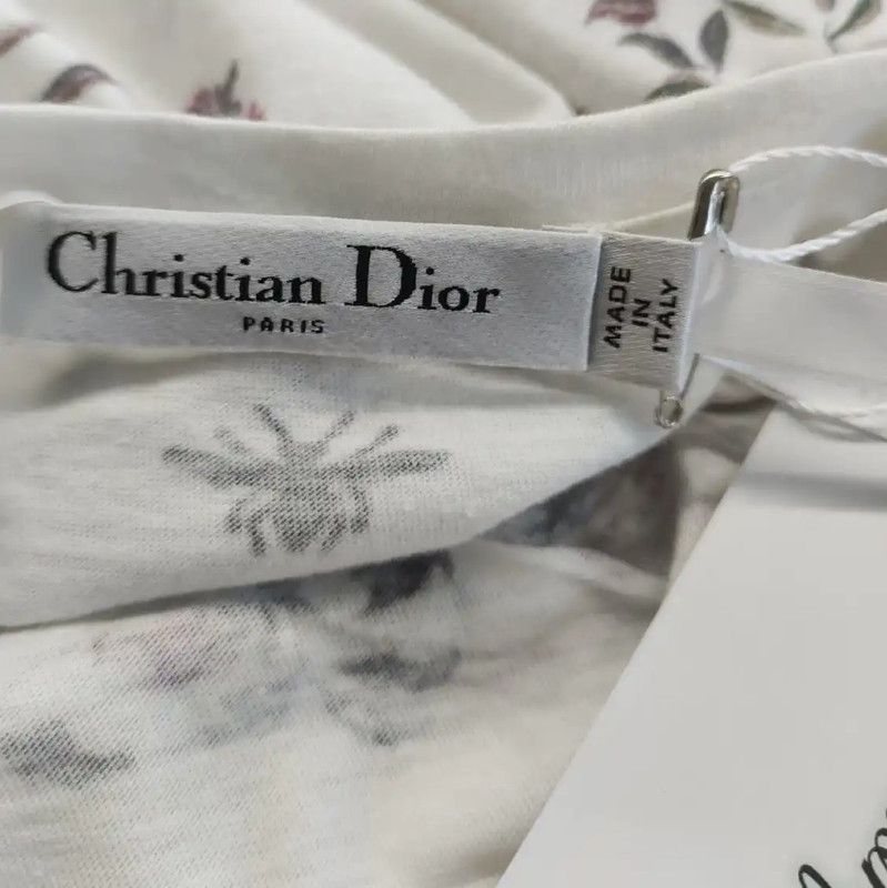 Dior Dior Summer White Cotton T-Shirt 0089 Size XS / US 0-2 / IT 36-38 - 3 Thumbnail