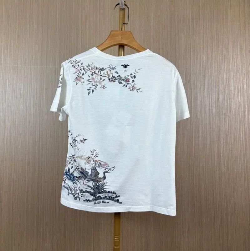Dior Dior Summer White Cotton T-Shirt 0089 Size XS / US 0-2 / IT 36-38 - 2 Thumbnail