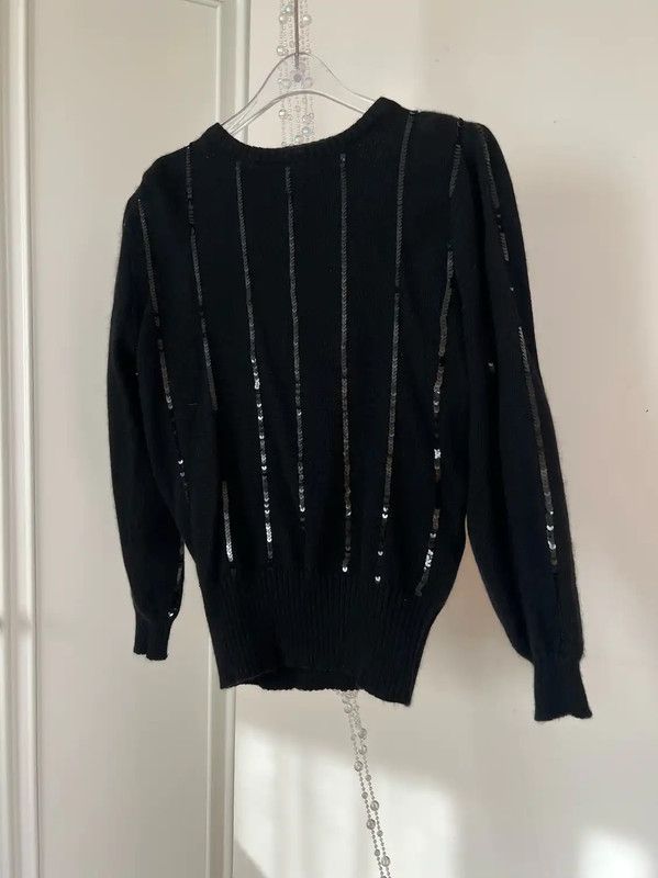 Dior Dior Black Women's Pullover Sweater with Sequins 0089 Size M / US 6-8 / IT 42-44 - 3 Thumbnail