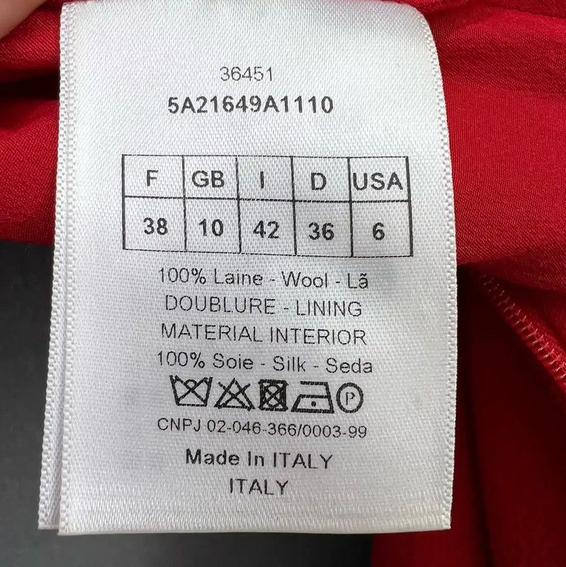 Dior Dior Red Cotton Short Dress 0089 Size ONE SIZE - 4 Thumbnail